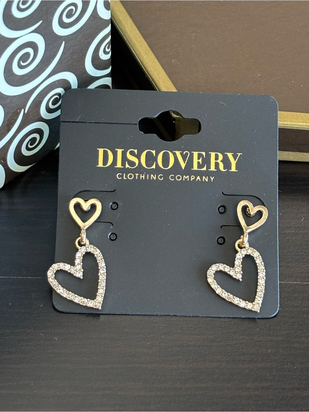 Elegant Gold Double Heart Drop Earrings